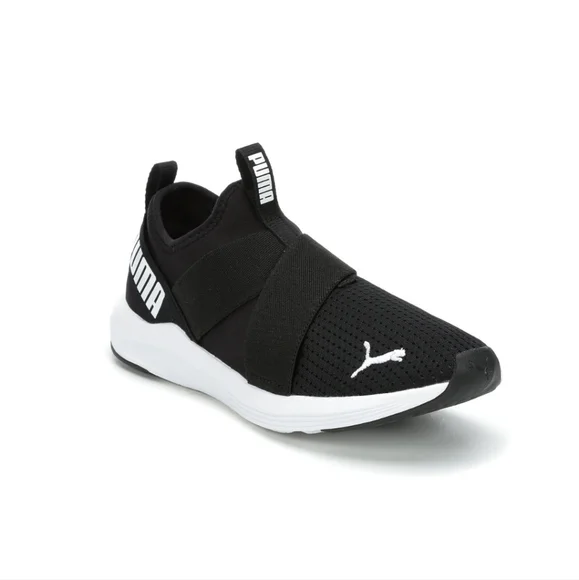 PUMA PROWL SLIP ON SNEAKERS BLACK AND WHITE - Picture 2 of 16
